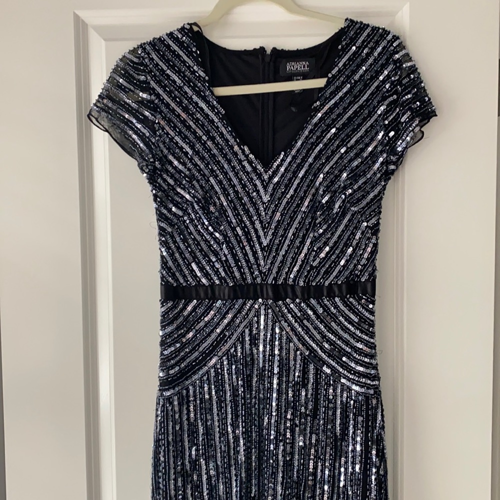 Adrianna Papell Black Sequin Dress